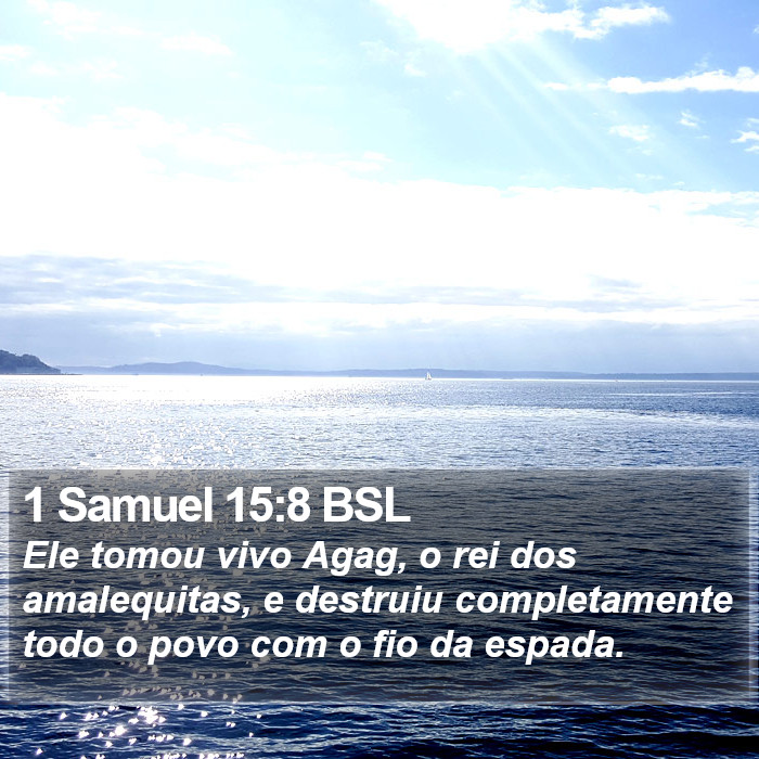 1 Samuel 15:8 BSL Bible Study