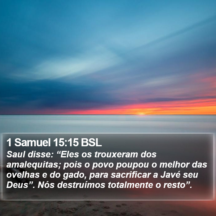 1 Samuel 15:15 BSL Bible Study