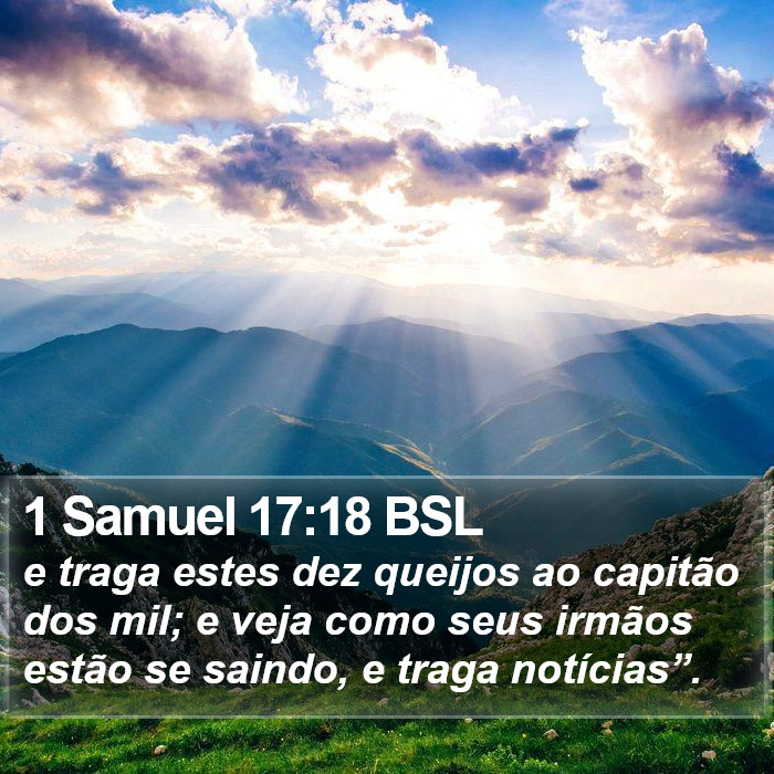 1 Samuel 17:18 BSL Bible Study