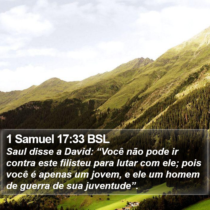 1 Samuel 17:33 BSL Bible Study