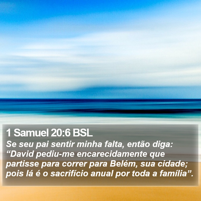 1 Samuel 20:6 BSL Bible Study