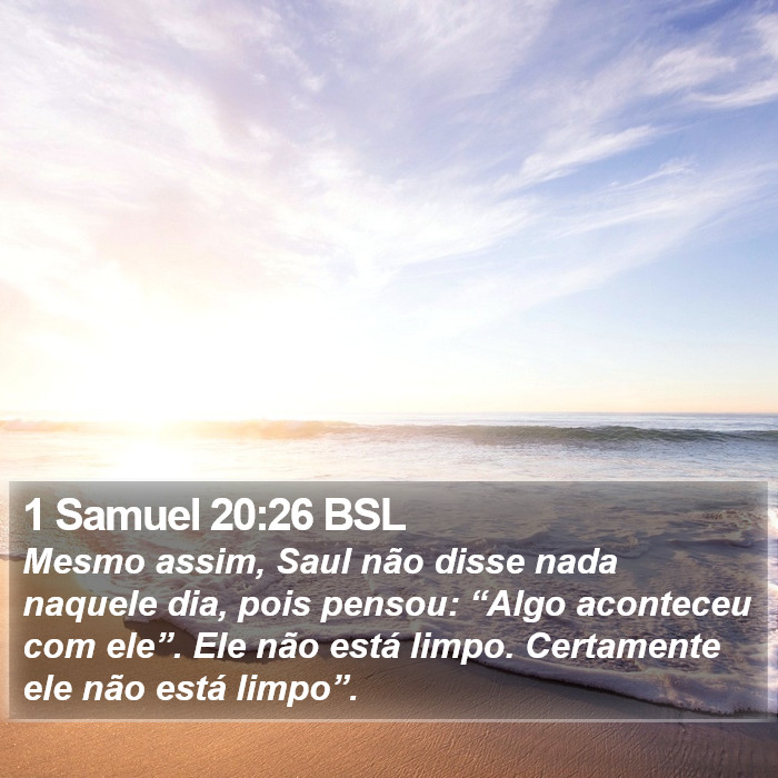 1 Samuel 20:26 BSL Bible Study