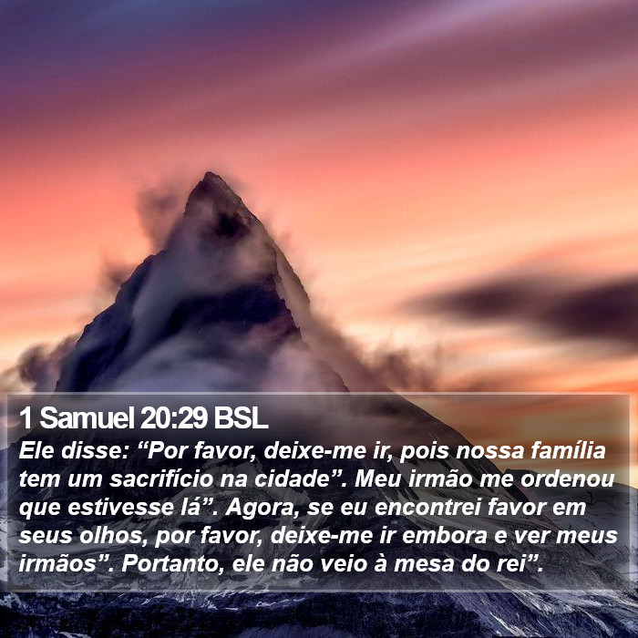 1 Samuel 20:29 BSL Bible Study