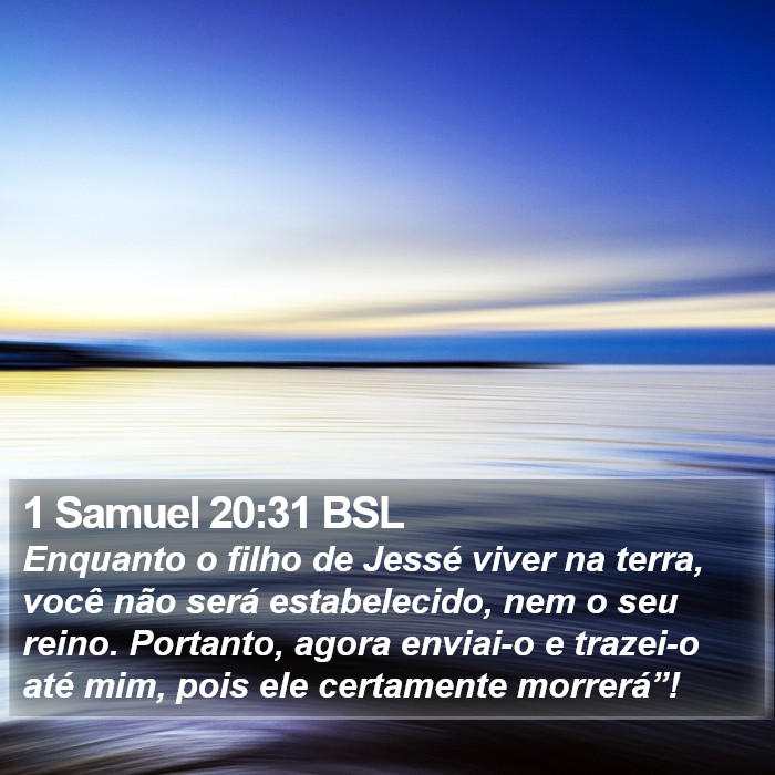 1 Samuel 20:31 BSL Bible Study