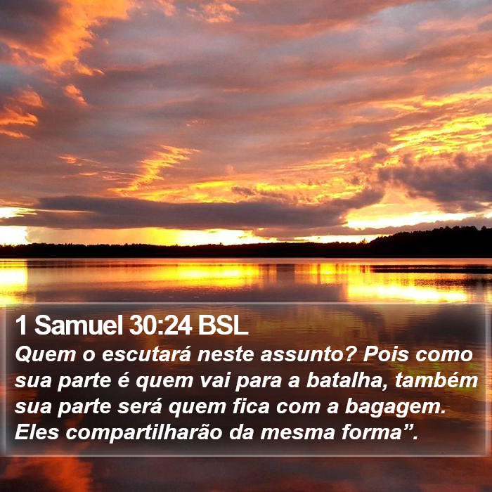 1 Samuel 30:24 BSL Bible Study