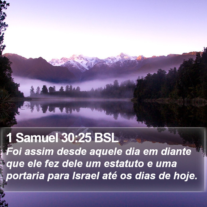 1 Samuel 30:25 BSL Bible Study