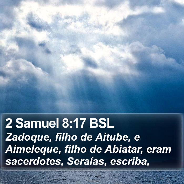 2 Samuel 8:17 BSL Bible Study
