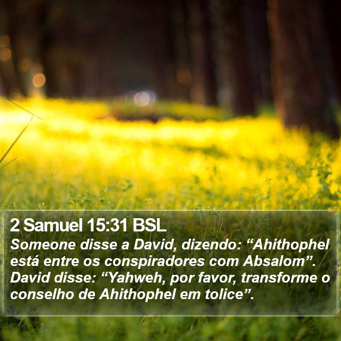 2 Samuel 15:31 BSL Bible Study