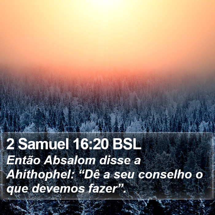 2 Samuel 16:20 BSL Bible Study