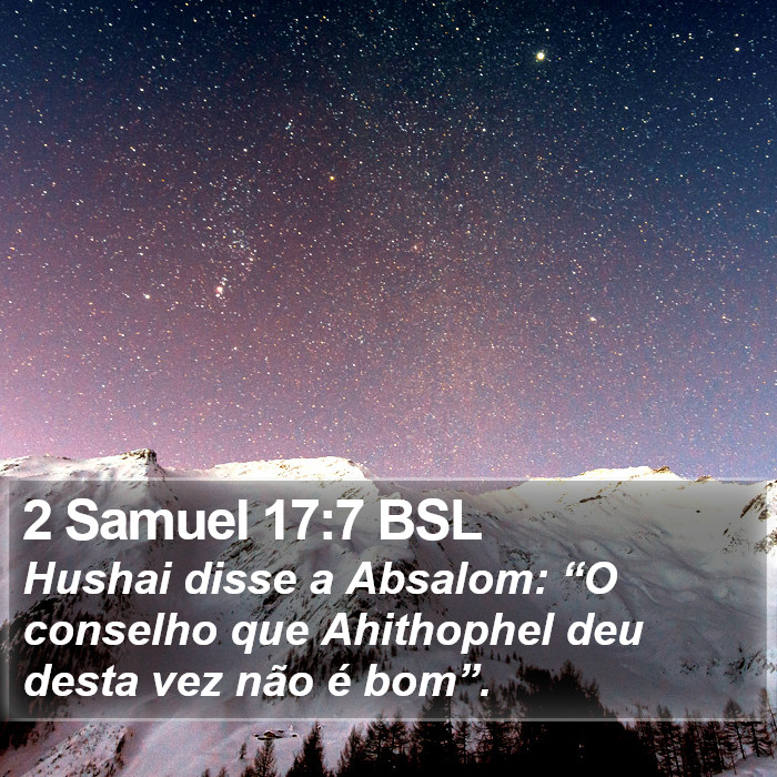 2 Samuel 17:7 BSL Bible Study