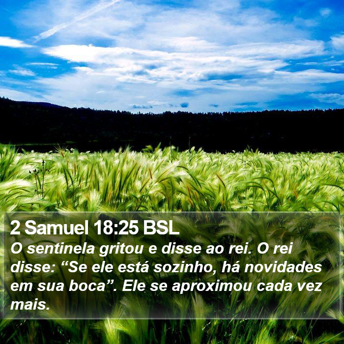 2 Samuel 18:25 BSL Bible Study