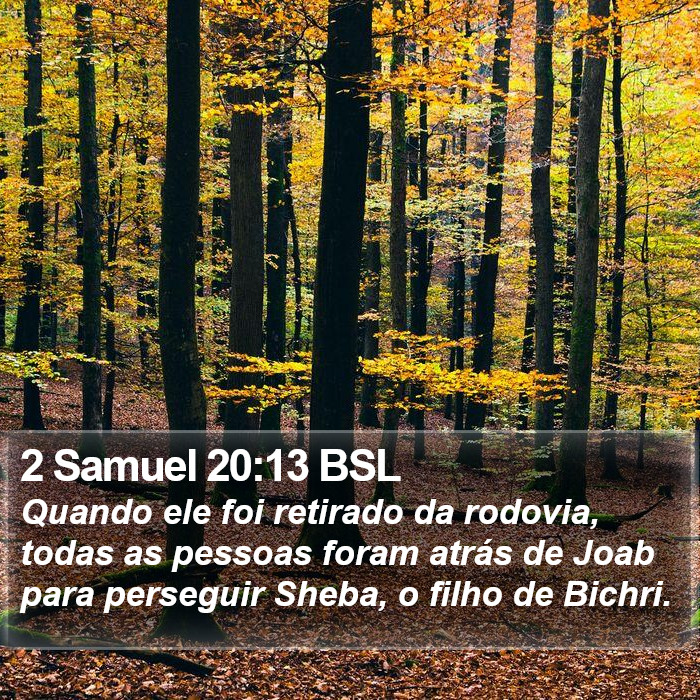 2 Samuel 20:13 BSL Bible Study