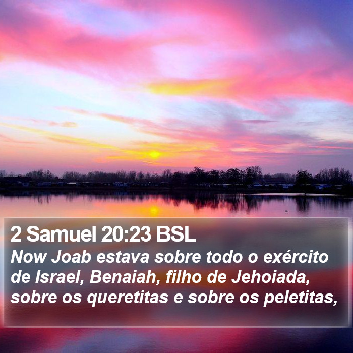 2 Samuel 20:23 BSL Bible Study