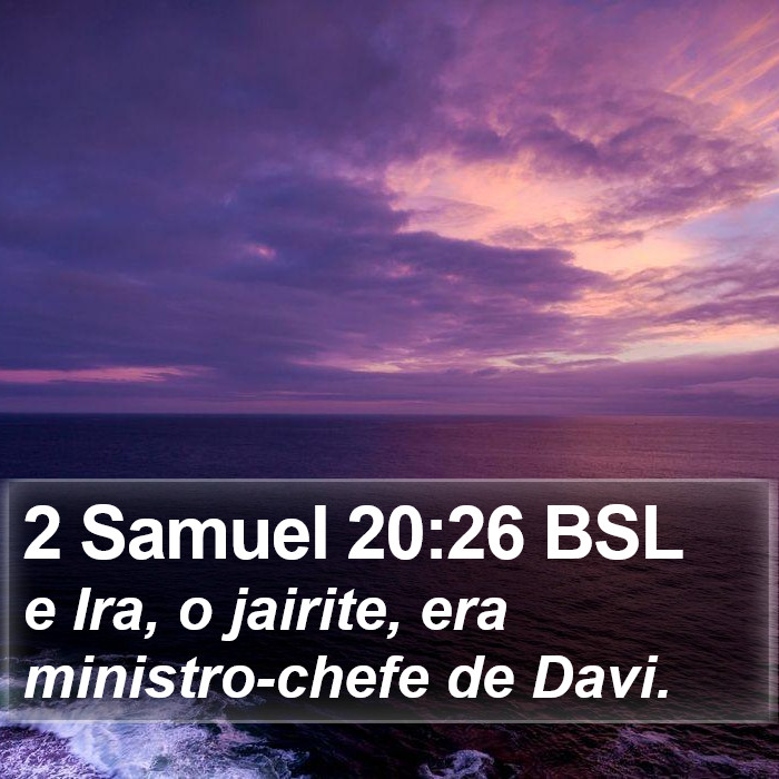 2 Samuel 20:26 BSL Bible Study