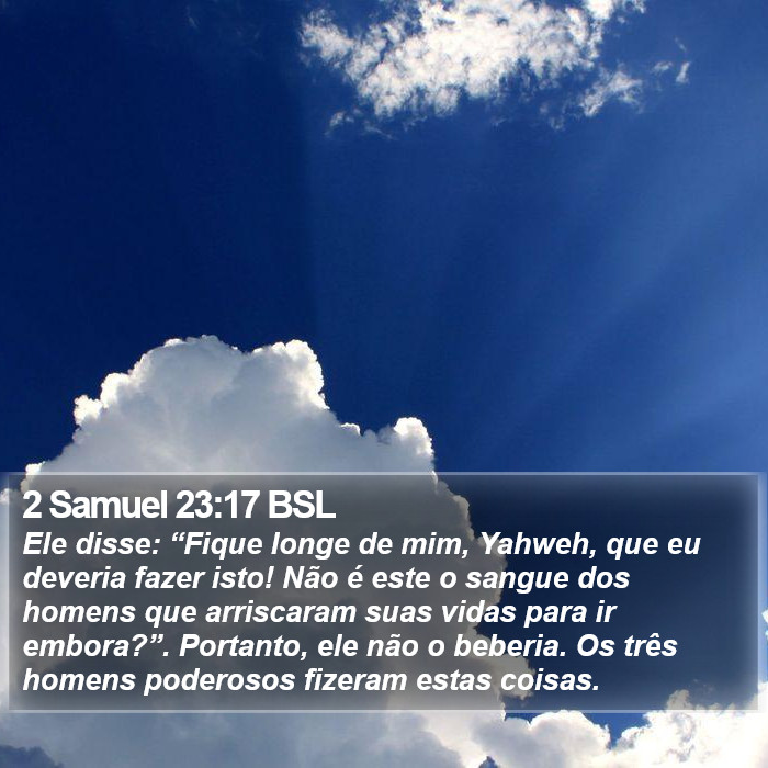 2 Samuel 23:17 BSL Bible Study