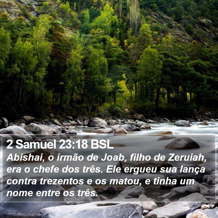 2 Samuel 23:18 BSL Bible Study