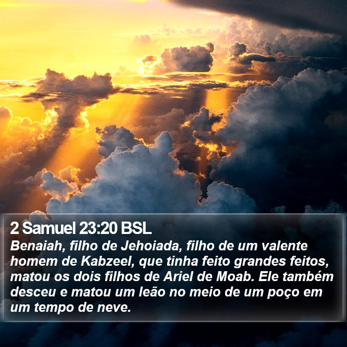 2 Samuel 23:20 BSL Bible Study