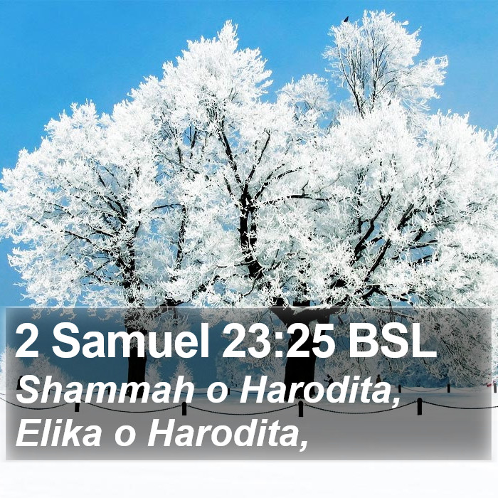 2 Samuel 23:25 BSL Bible Study