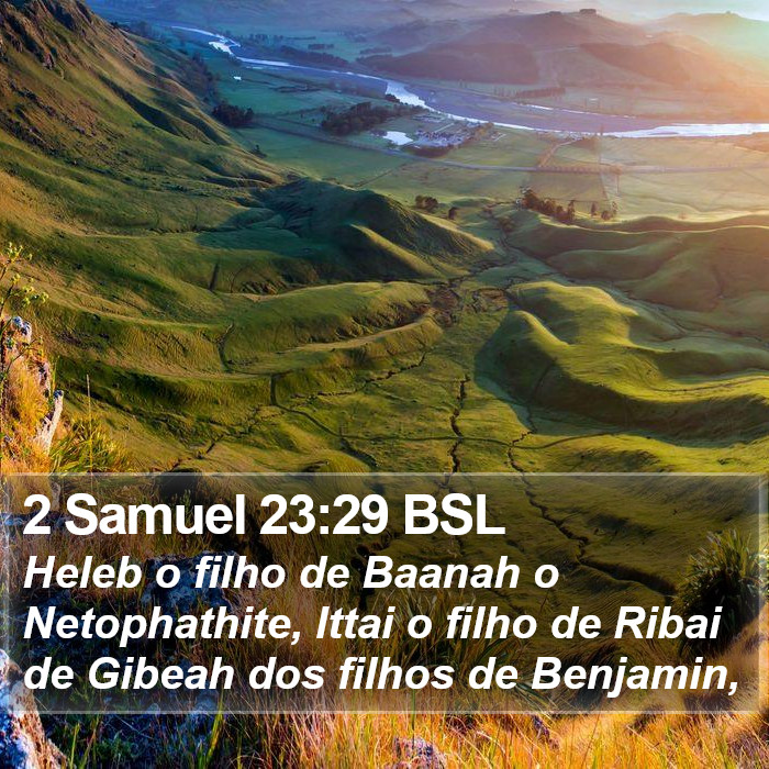 2 Samuel 23:29 BSL Bible Study
