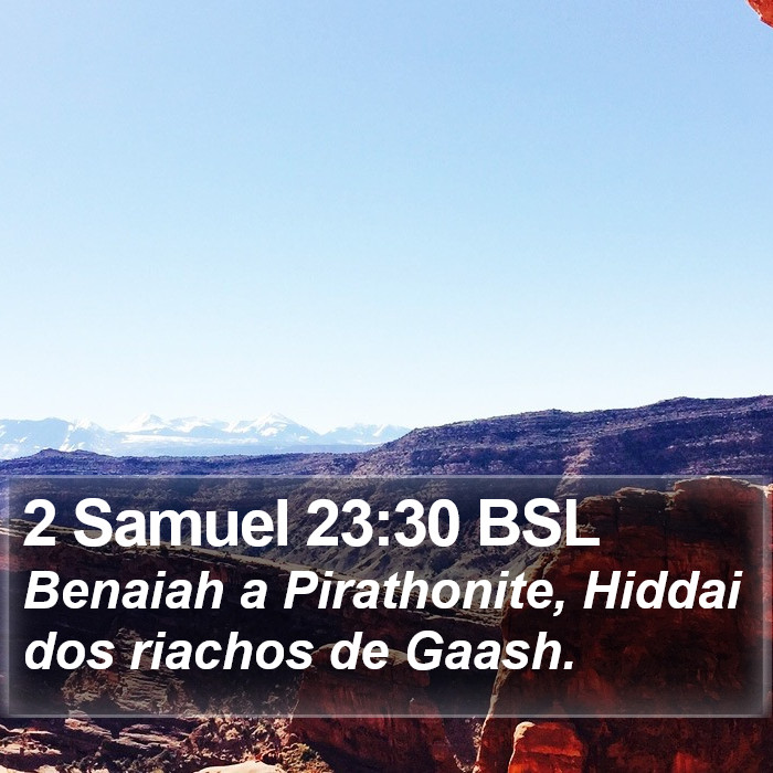 2 Samuel 23:30 BSL Bible Study