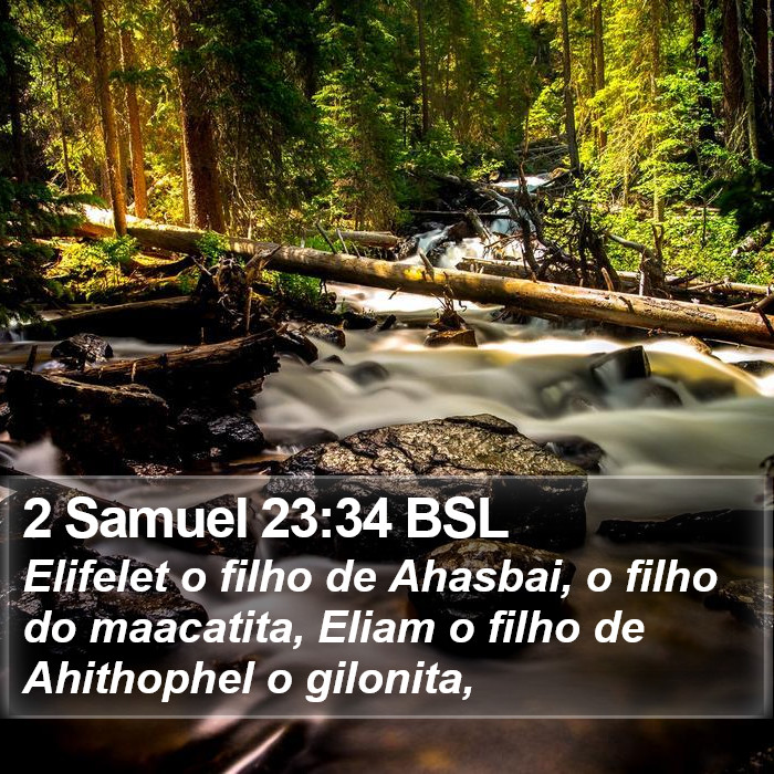2 Samuel 23:34 BSL Bible Study