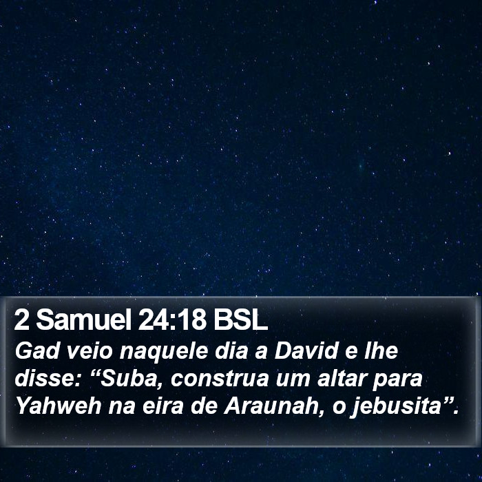 2 Samuel 24:18 BSL Bible Study