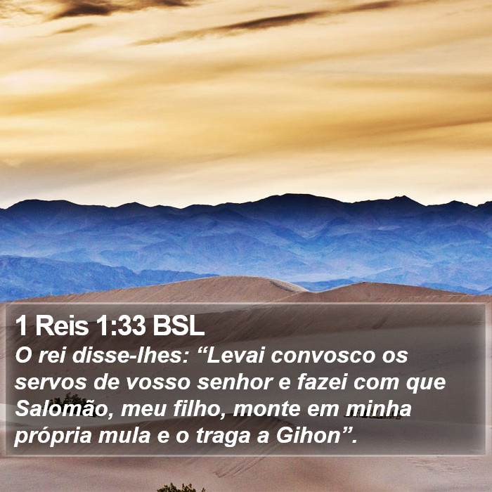 1 Reis 1:33 BSL Bible Study