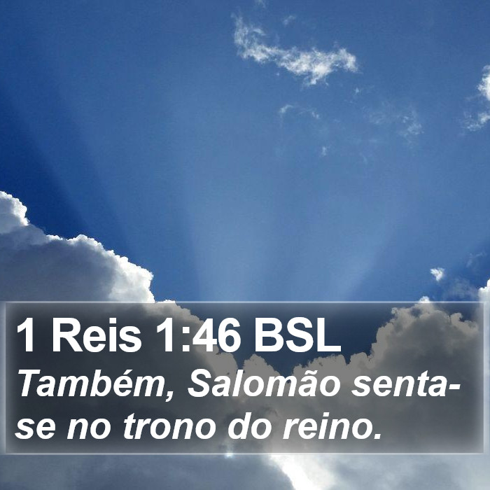 1 Reis 1:46 BSL Bible Study