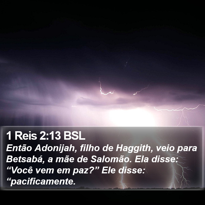 1 Reis 2:13 BSL Bible Study