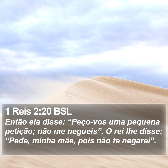 1 Reis 2:20 BSL Bible Study