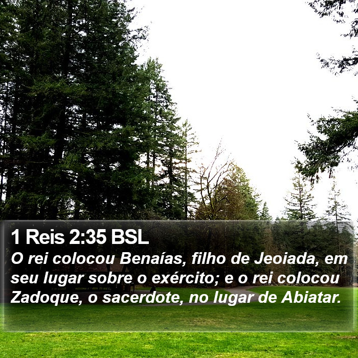 1 Reis 2:35 BSL Bible Study