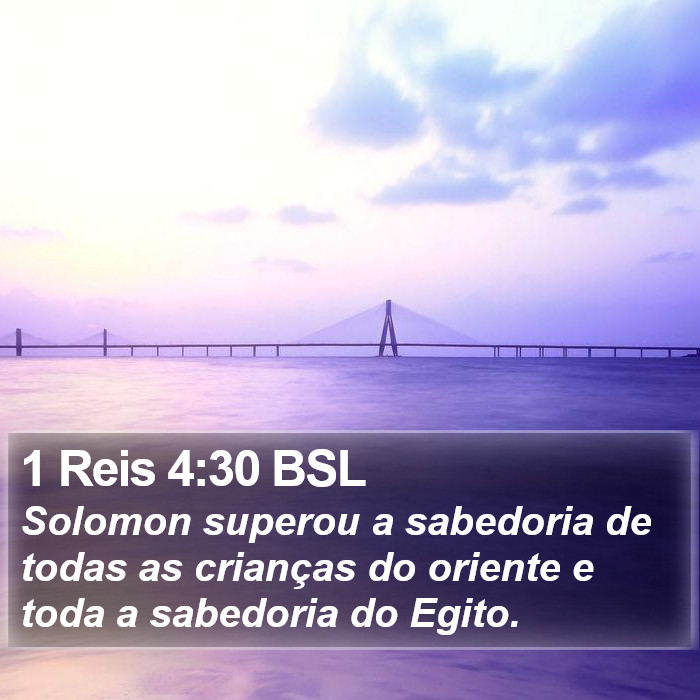 1 Reis 4:30 BSL Bible Study