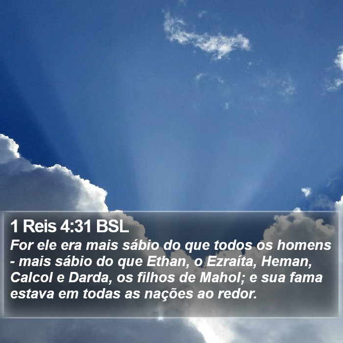 1 Reis 4:31 BSL Bible Study