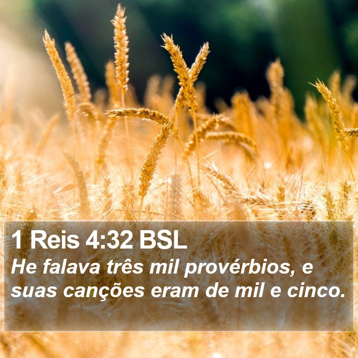 1 Reis 4:32 BSL Bible Study