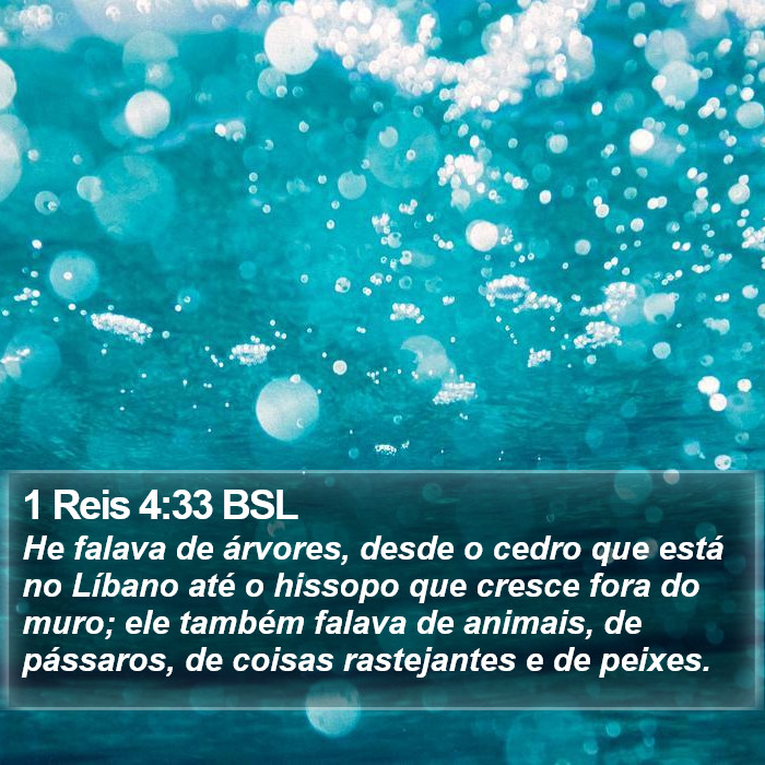 1 Reis 4:33 BSL Bible Study