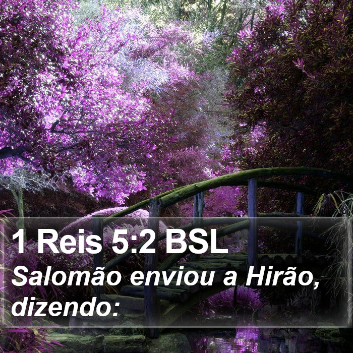1 Reis 5:2 BSL Bible Study