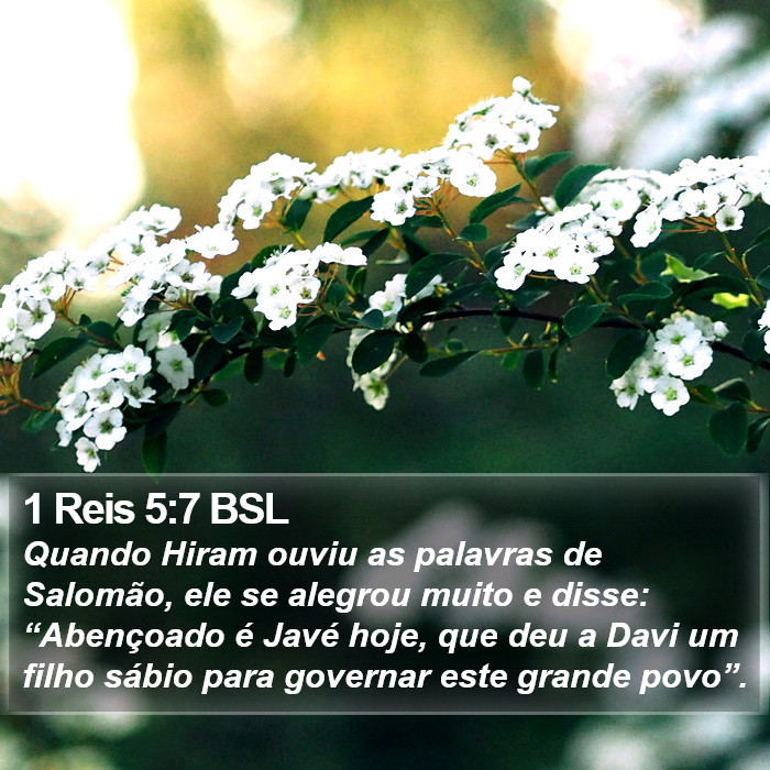 1 Reis 5:7 BSL Bible Study