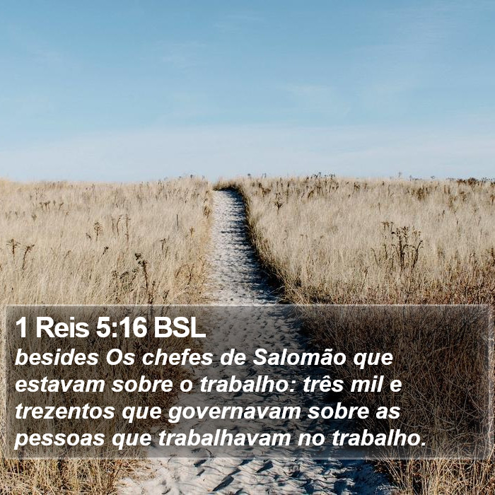 1 Reis 5:16 BSL Bible Study