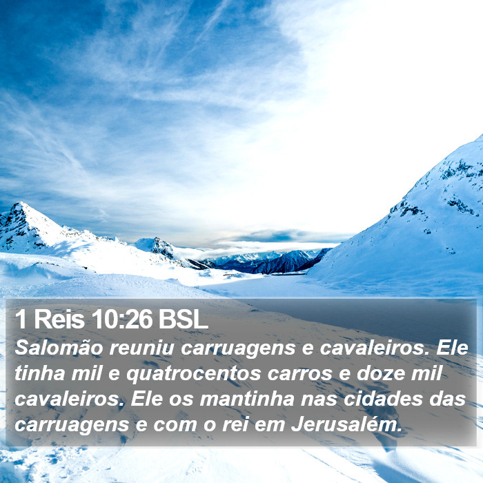 1 Reis 10:26 BSL Bible Study