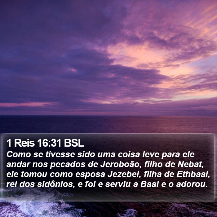 1 Reis 16:31 BSL Bible Study