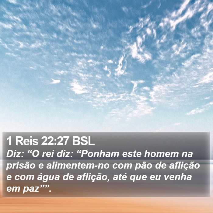 1 Reis 22:27 BSL Bible Study