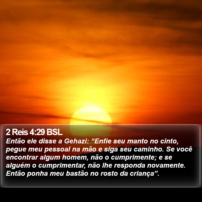 2 Reis 4:29 BSL Bible Study