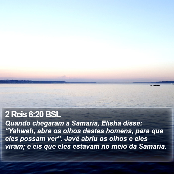 2 Reis 6:20 BSL Bible Study