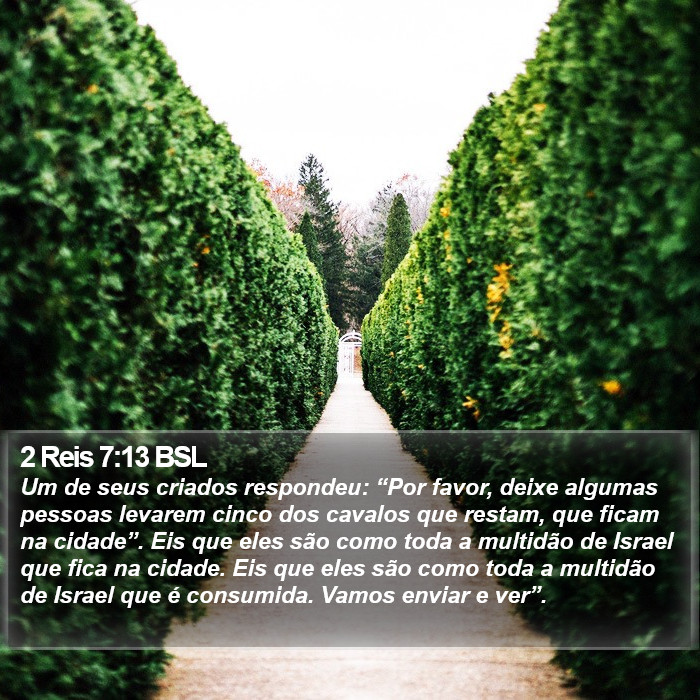 2 Reis 7:13 BSL Bible Study
