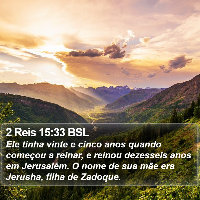 2 Reis 15:33 BSL Bible Study