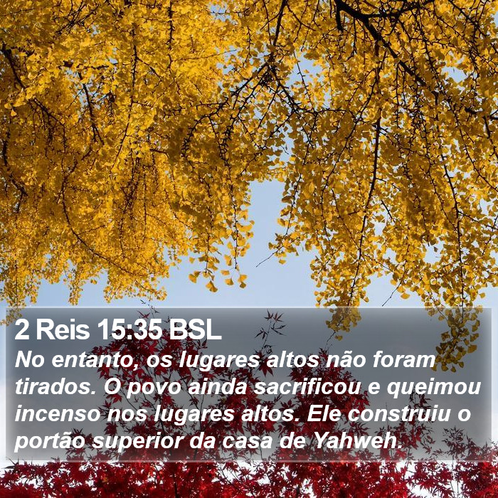2 Reis 15:35 BSL Bible Study