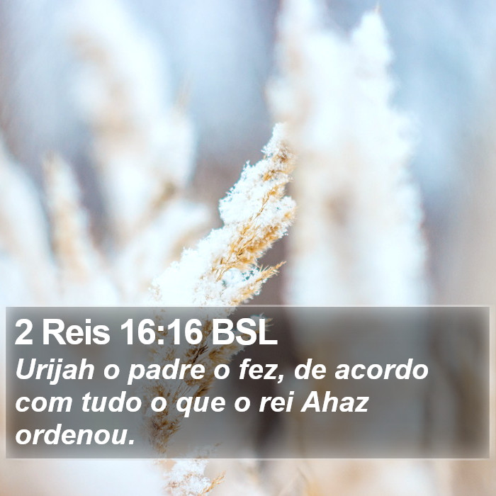 2 Reis 16:16 BSL Bible Study