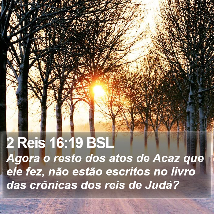 2 Reis 16:19 BSL Bible Study