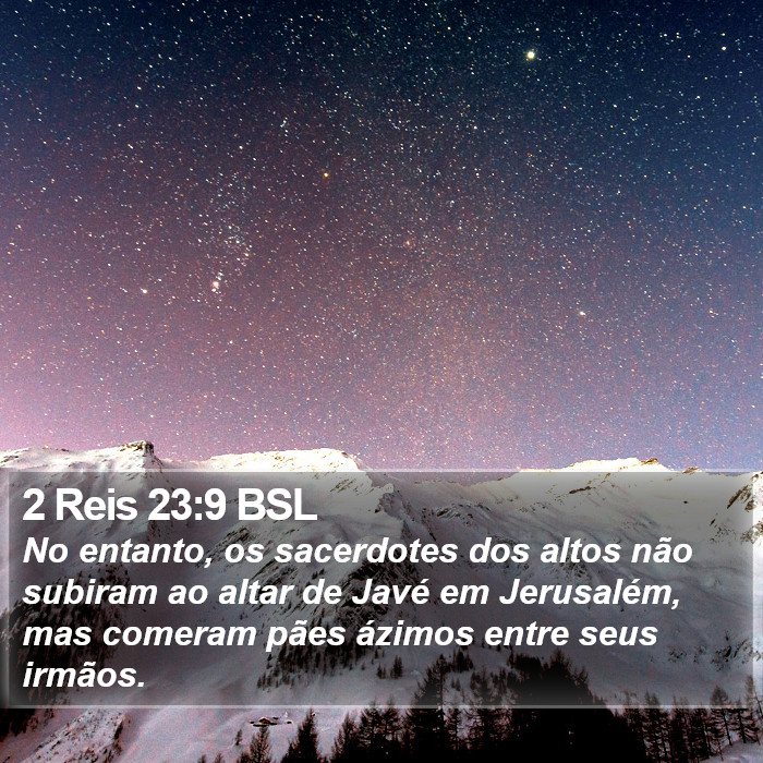 2 Reis 23:9 BSL Bible Study