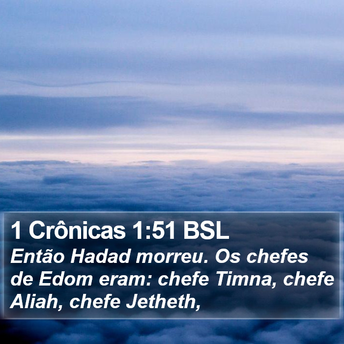 1 Crônicas 1:51 BSL Bible Study